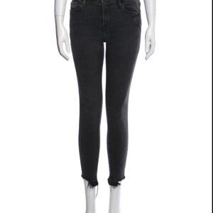 FRAME Faded Black Cropped Frayed Le Skinny de Jeanne 28